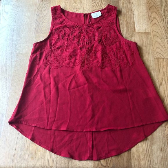 Urban Outfitters Pins and Needles Red Eyelet Tank Top Small - Picture 2 of 11